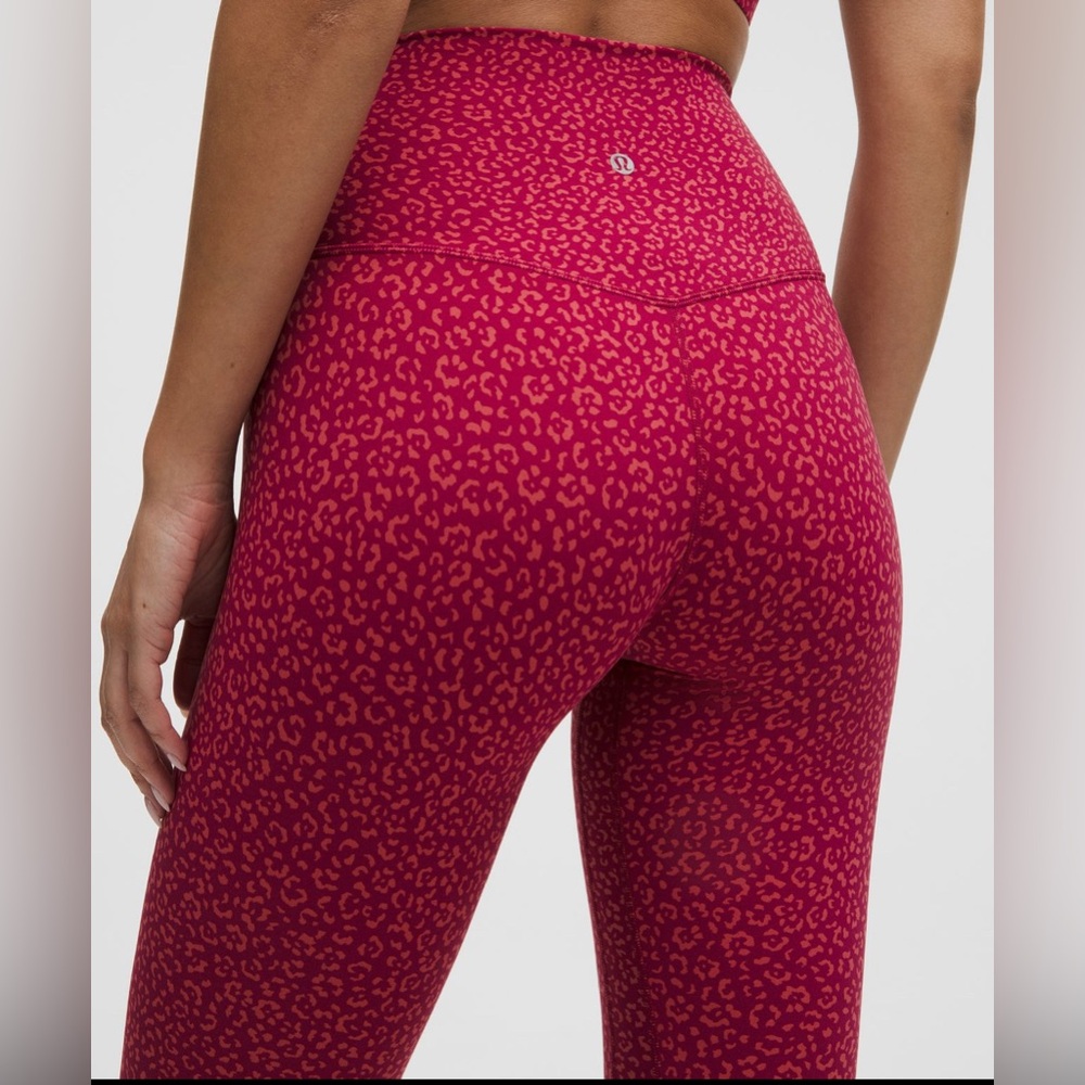 NWT Lululemon Align HR Pant 25” ✨SOLD OUT✨ Leopard Daisy Desert Red Sz 6
